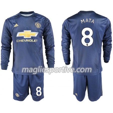 Completo Calcio Manchester United MATA 8 Bambino Divisa Terza 2018/2019 ML